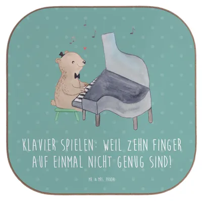 Produktbild von Mr. & Mrs. Panda Untersetzer für Gläser Klavier Magie - Meeresbrise - Geschenk, Instrument, Musiker, Musik, Tischuntersetzer, Coaster, Koordination, Lernen, Musikgeschenk