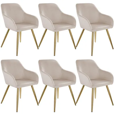 Produktbild von tectake® Esszimmerstuhl Marilyn gepolstert, in Samtoptik 58 x 62 x 82 cm