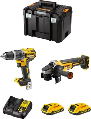 Immagine prodotto di DeWALT Kit DWK208 (DCD796 + DCG405 + 2 x 2,0 Ah + DCB107 + TSTAK VI)