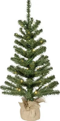 Produktbild von Everlands Mini Weihnachtsbaum im Jutesack 75 cm grün beleuchtet warmweiß