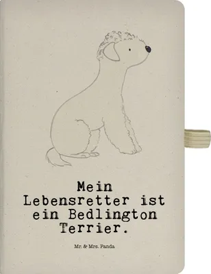Produktbild von Mr. & Mrs. Panda notizbuch Bedlington Terrier Lebensretter - Transparent - Geschenk, Kladde, Skizzenbuch, Adressbuch, Journal, Skizzenheft
