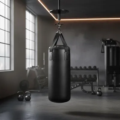 Produktbild von Boxsack Set 56 cm 10 kg gefüllt mit Handschuhen & Deckenhalterung für Training