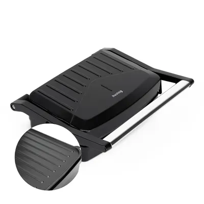 Zdjęcie produktu dla Huslog opiekacz do kanapek Panini 1000 W grill 23 x 15 cm nieprzywierająca powłoka Cool Touch