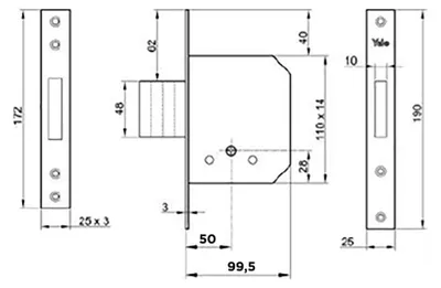 Produktbild von Einzusteckendes Schlosssystem für Holztüren, Artikelnummer 56320, Marke Yale, Modell E50