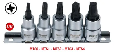 Produktbild von KS Tools 911.4010, Steckschlüssel-Satz, 3/8", 5 Kopf/Köpfe, Chrom-Vanadium-Stahl, DIN 3120, ISO 1174, 275 g