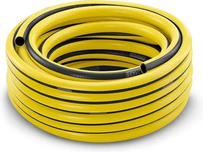 Image de Tuyau d'arrosage en plastique 3/4 pouce, 25 mètres, noir et jaune