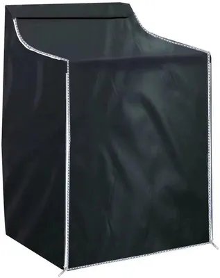 Image de Housse pour lave-linge et sèche-linge, housse portable avec fermeture éclair, imperméable et anti-poussière, adaptée à la plupart des lave-linge et sèche-linge à chargement par le haut (noir).