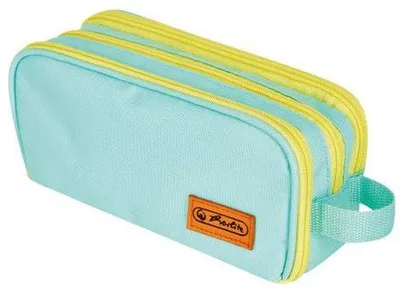 Produktbild von Schüleretui Doppelfaulenzer Neon Polyester 235x75mm mint/gelb Packung mit 2 Stück