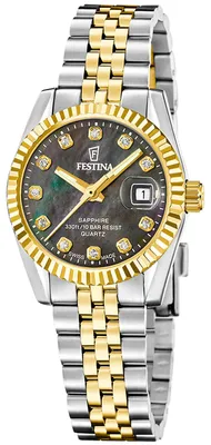 Festina F20088/5 Damenuhr Bicolor/Perlmutt Schwarz 10 bar 1