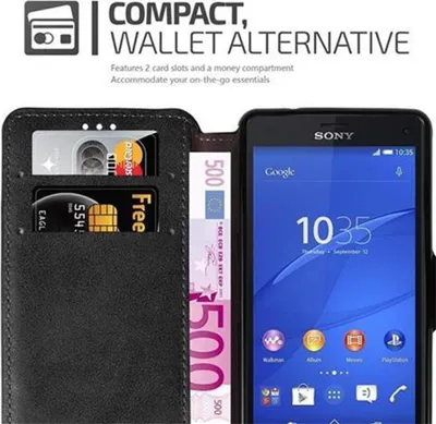 Obrázek produktu pro Cadorabo pouzdro pro Sony Xperia Z3 COMPACT Case v černé barvě Ochranný kryt pouzdra