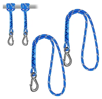Produktbild von Schaukelbefestigung, Set aus 2 verstellbaren Seilen für Aufhängungen von Schaukeln und Hängematten, 50 cm Seil für Balken, Garten, Spielplatz