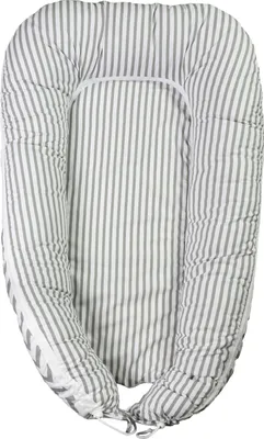 Produktbild von Puckdaddy Babynest Svea 105x60cm mit Chevron Muster in Grau mit Reißverschluss