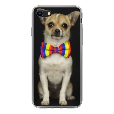 Produktbild von MuchoWow® Handyhülle Schutzhülle Hülle für iPhone 7 Hund - Fliege - Schwarz Silikon Softcase Handy Hülle