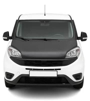 Image de Protège Capot pour Fiat Doblo 2015-2021 Masque de voiture vinyle Noir complète