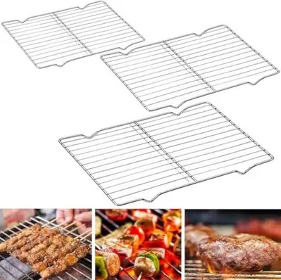 Produktbild von Rechteckiges Kühlgitter für Backofen, Lebensmittelqualität, spülmaschinenfest, mit 4 Stützfüßen