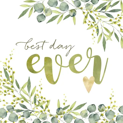 Produktbild von Servietten 33x33 cm - Best Day Ever