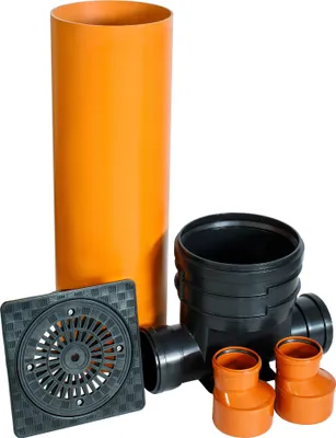 Produktbild von ScarMaxx Schachtsystem, 1m Rohr, H128, B76,5cm, 2x DN110 - 2xReduzierung 160/110