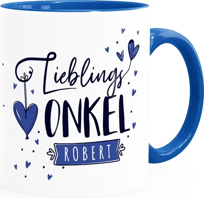 Produktbild von Tasse Lieblings-Onkel personalisierbar mit Namen persönliche Geschenke kleines Dankeschön SpecialMe® inner-royal Keramik-Tasse