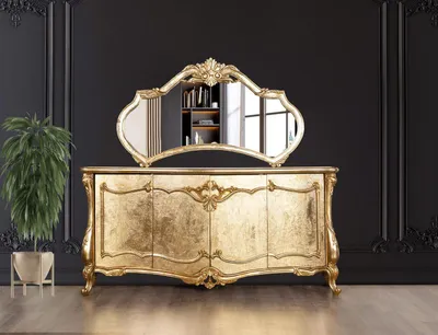 Immagine prodotto di Credenza a specchio cassettiera set di cassettiere mobili cassettiere oro