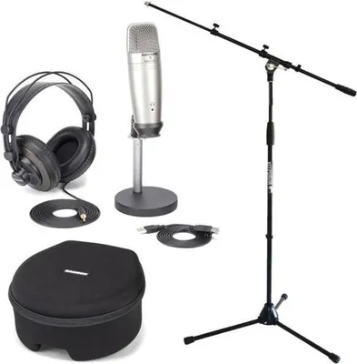 Immagine prodotto di Samson C01U Pro podcast set con asta microfonica