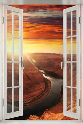 Produktbild von Wallario Outdoor-Poster für Garten oder Balkon 61 x 91,50 cm: Grand Canyon bei Sonnenuntergang