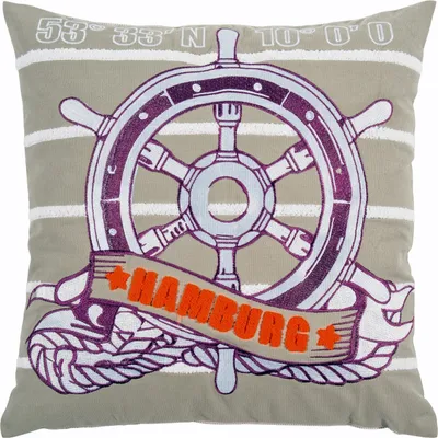 Produktbild von PAD Kissenhülle  45 x 45 cm Hamburg 100% Baumwolle  grob gewebt bestickt