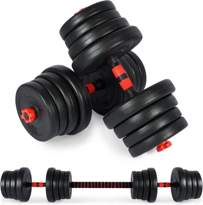 Immagine prodotto di Set di manubri - Attrezzo per fitness - Allenamento della forza - Sistema 2-in-1 - 20 kg - Multiuso