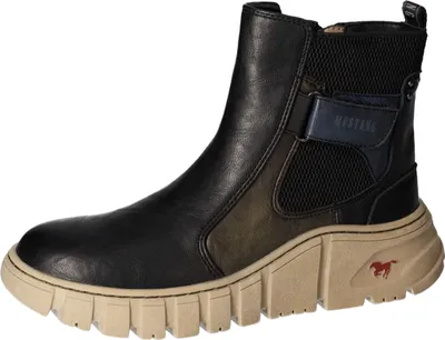 Produktbild von Mustang Damen Stiefelette sportlicher Plateau Chelsea Boot Stretch 1499-603, Größe:39 EU, Farbe:Schwarz