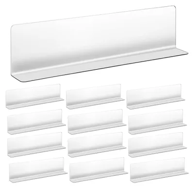 Produktbild von 20 Stück transparente Kunststoff-Regaltrenner L-förmig 25X7cm wiederverwendbare Regalteiler für Drahtregale und Aufbewahrungslösungen in Küchenschränken