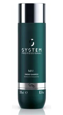 A bottle of System Professional Man Energy Shampoo.