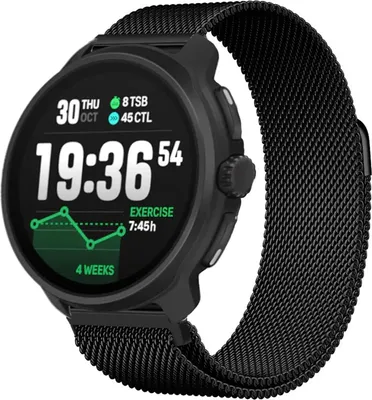 Produktbild von Milanese Magnet Edelstahl Armband für Suunto Race 2 Stahlgewebe Ersatz Schwarz