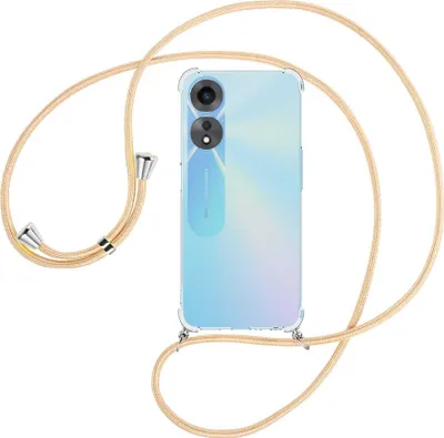 Produktbild von Handykette Backcover-Schutzhülle mit Band (Metall silberfarben) für Oppo A58 5G, Oppo A78 5G (6.56'') - Goldkordel