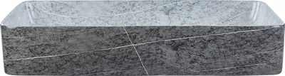 Produktbild von BELIANI Waschbecken Grau Keramik Granit-Optik Rechteckig 61x35cm ohne Überlauf ohne Ablaufgarnitur Badezimmer Waschschale Waschtisch Aufsatzwaschbecken