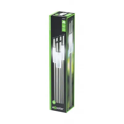 Image de Spots solaires LED eZsolar pour le jardin - acier inoxydable - lot de 3