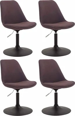 Produktbild von CLP 4er Set Esszimmerstühle Maverick Stoff drehbar und stufenlos verstellbar braun Gestell Farbe schwarz