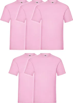 Produktbild von 5er Pack Fruit of the Loom Valueweight T-Shirt + GRATIS MyShirt Stoffbeutel Farbe: rose Größe: 2XL