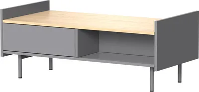 Immagine prodotto di Tavolino Vicco Velina Grigio 100 x 50 cm con 2 cassetti, Model 56422