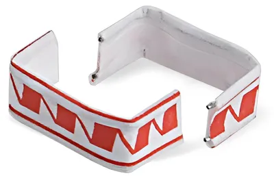Produktbild von 1000x Verschlussclipse U-Form Beutelverschlüsse 33 x 8 mm rot/weiß PAP/FE