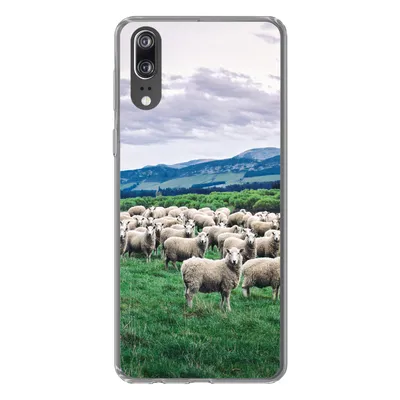 Produktbild von MuchoWow® Handyhülle Schutzhülle Hülle für Huawei P20 Schafe - Natur - Gras Silikon Softcase Handy Hülle - Hardcover