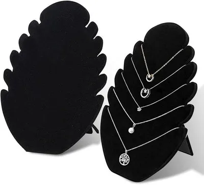 Produktbild von Kettenständer, 2-teiliger, schwarzer Samt-Schmuckständer, Schmuckdisplayschrank, Kettenlager, Schmuckablage, Schmuckbaum, Kopftuch-Organizer