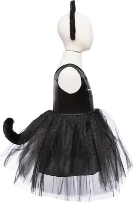 Produktbild von Schwarzes Katzenkleid mit Haarreif für Kinder, 5-6 Jahre