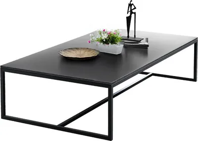 Produktbild von Couchtisch schwarzer Beistelltisch rechteckiger  mit Metallgestell, 120x60x42 CM elegant, modern