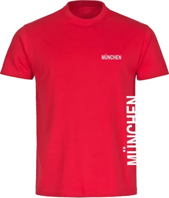 Produktbild von multifanshop Herren T-Shirt - München rot - Brust & Seite, rot, Größe M