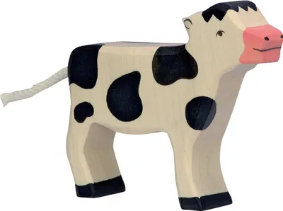 Produktbild von Holztiger Kalb schwarz Holzfigur
