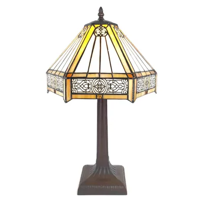 Image de LumiLamp 5LL-6125 Lampe de table Tiffany Ø 30x50 cm E27-max 1x60W Beige, marron