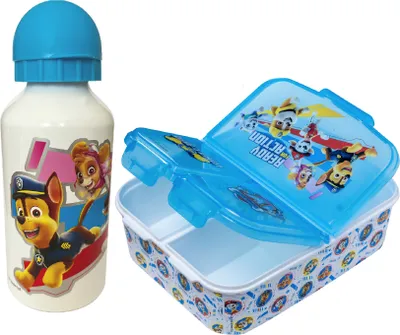 Produktbild von Paw Patrol Lunch-Set Chase Marshall Rubble Skye Premium Brotdose + Alu-Trinkflasche