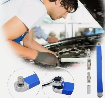 Produktbild von Verlängerungsschlüssel-Set mit Ratschenschlüssel und Adapterstecknuss