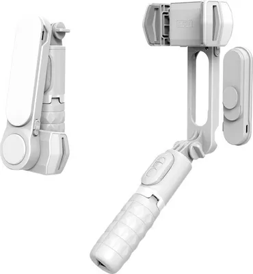 Image de Stabilisateur pour téléphone portable ZELURXX, trépied pour selfies, format mini, avec éclairage d'appoint amovible et télécommande Bluetooth, idéal pour les selfies et les enregistrements de vlogs, 15,8 x 6,1 x 7,5 cm