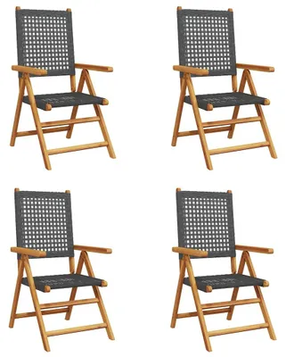 Produktbild von VidaXL 3214520, Terrasse, Gepolsterter Sitz, Akazienholz, Polyrattan, Schwarz, 110 kg, 570 mm