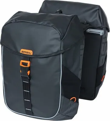 Obrázek produktu pro Dvojitá brašna Basil Miles Plachta MIK černá/oranžová, 34x16x43cm, 34ltr